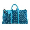 Bolsa de viaje Louis Vuitton  Keepall Editions Limitées en lona azul y cuero azul - 360 thumbnail