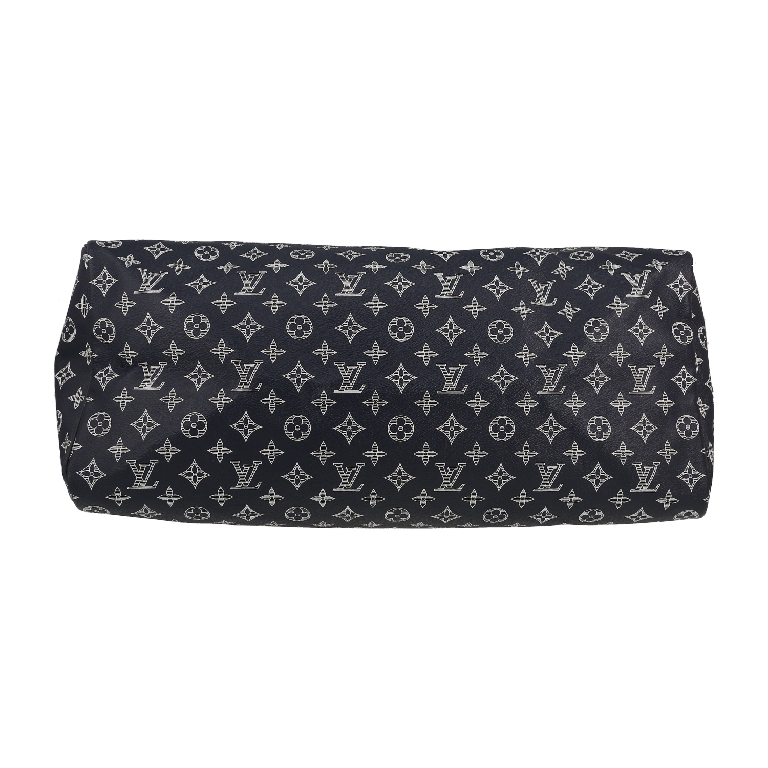 Louis Vuitton   travel bag  in blue, white and pink monogram canvas  and blue leather - Detail D4