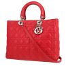 Lady Dior large model  handbag  in red leather cannage - 00pp thumbnail