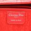 Lady Dior large model  handbag  in red leather cannage - Detail D2 thumbnail