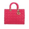 Dior  Lady Dior large model  handbag  in pink leather cannage - 360 thumbnail