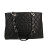 Chanel  Shopping GST handbag  in black quilted grained leather - 360 thumbnail