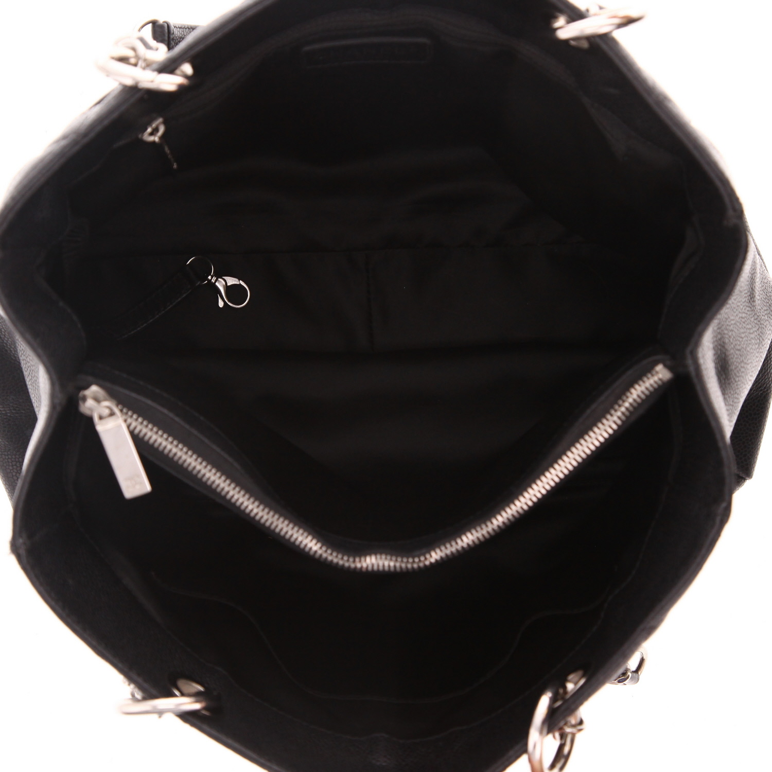 Borsa Chanel  Shopping GST in pelle martellata e trapuntata nera - Detail D3