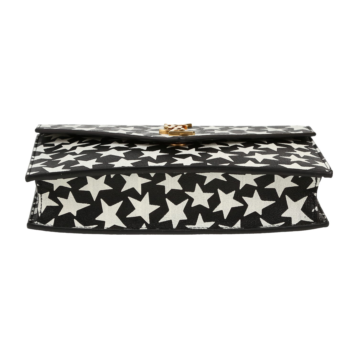 Bolso bandolera Saint Laurent  Cassandre en cuero negro y blanco - Detail D1