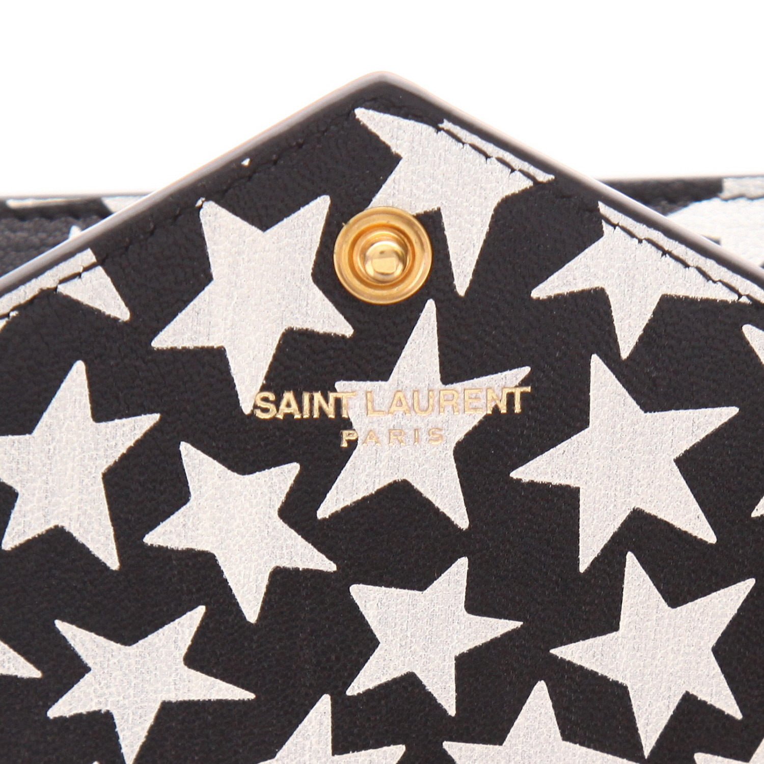 Borsa a tracolla Saint Laurent  Cassandre in pelle nera e bianca - Detail D2