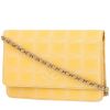 Chanel  Wallet on Chain shoulder bag  in yellow canvas - 00pp thumbnail