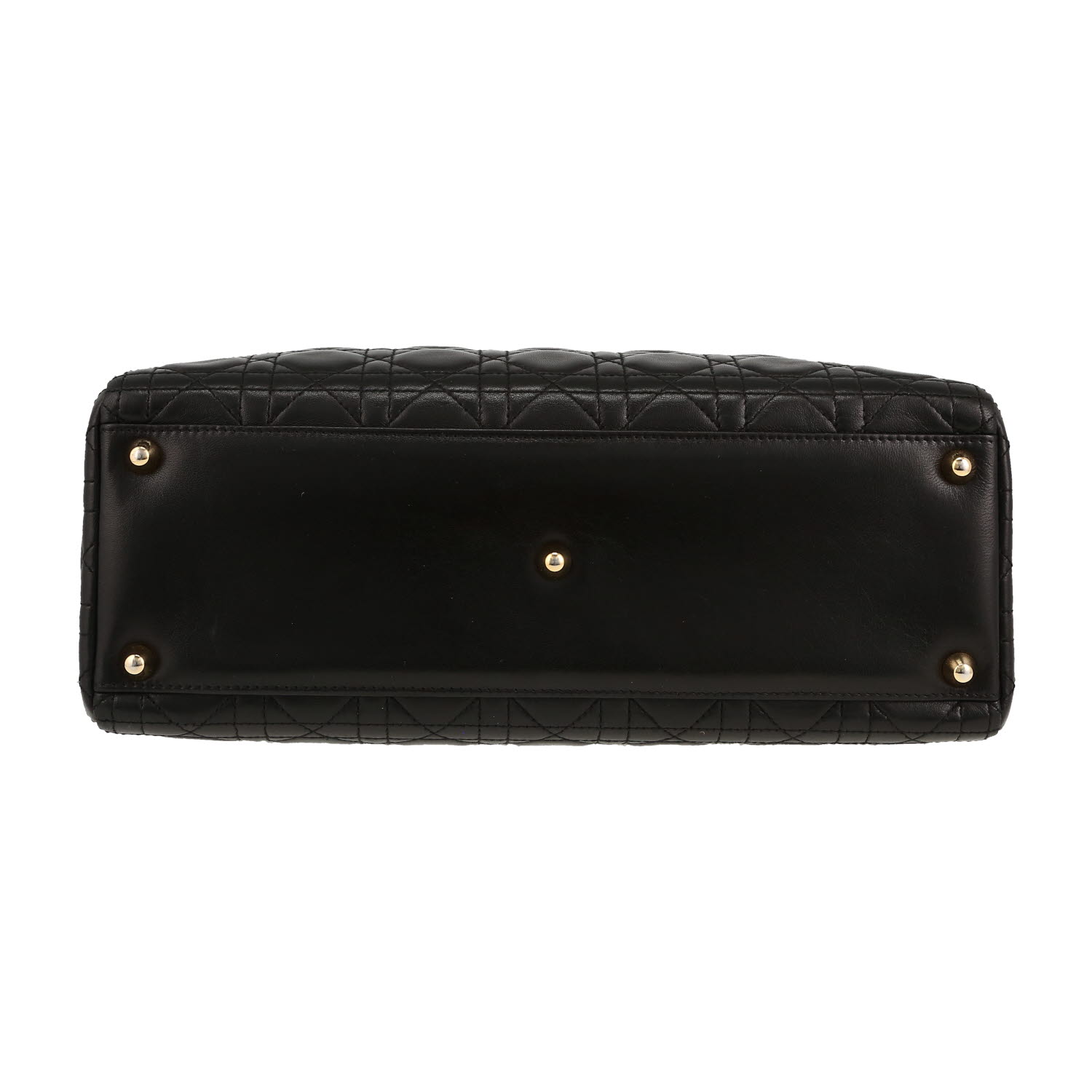 Dior  Lady Dior handbag  in black leather cannage - Detail D1