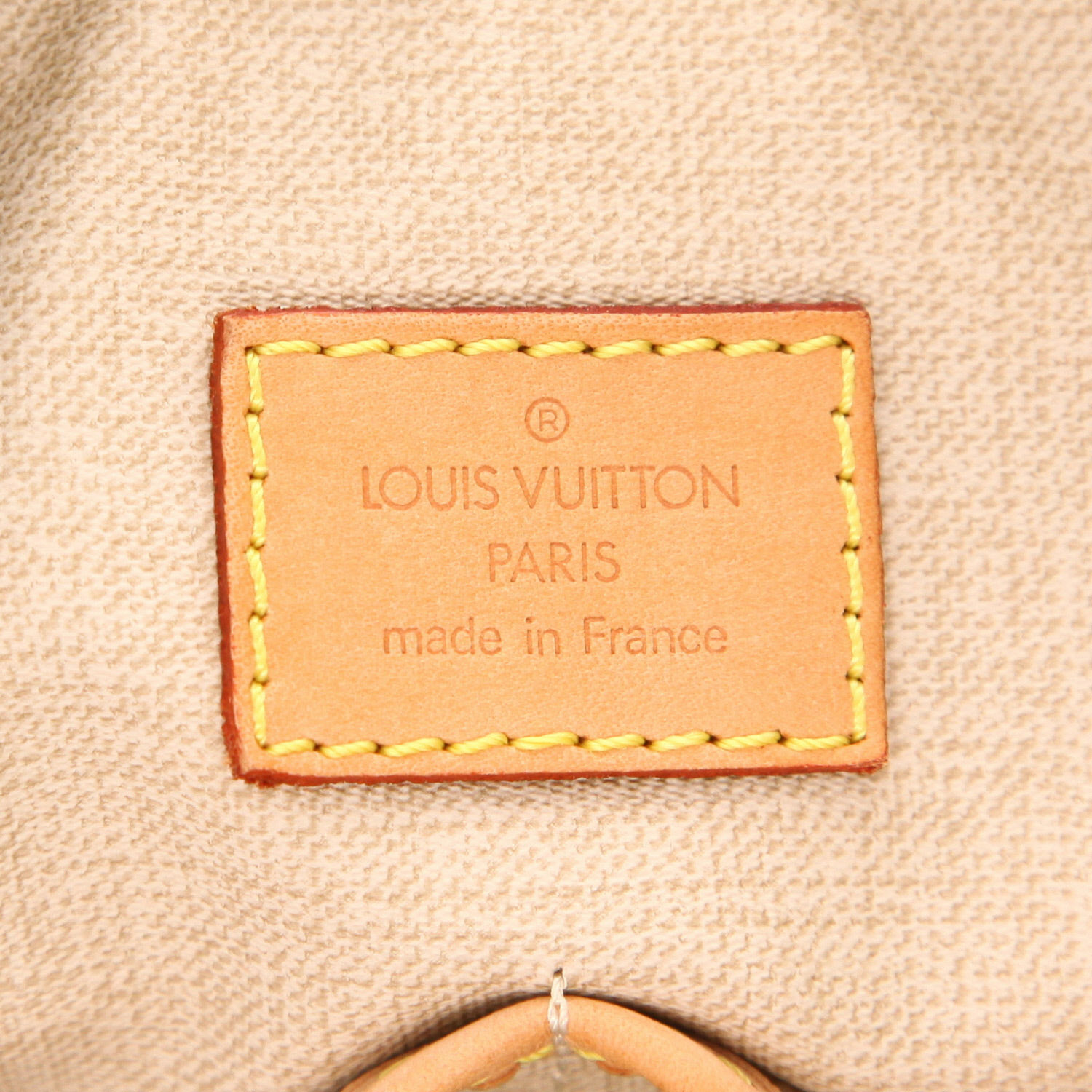 Bolso de mano Louis Vuitton  Trouville en lona Monogram marrón y cuero natural - Detail D2