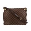 Borsa a tracolla Louis Vuitton  Duomo in tela a scacchi ebana e pelle marrone - 360 thumbnail