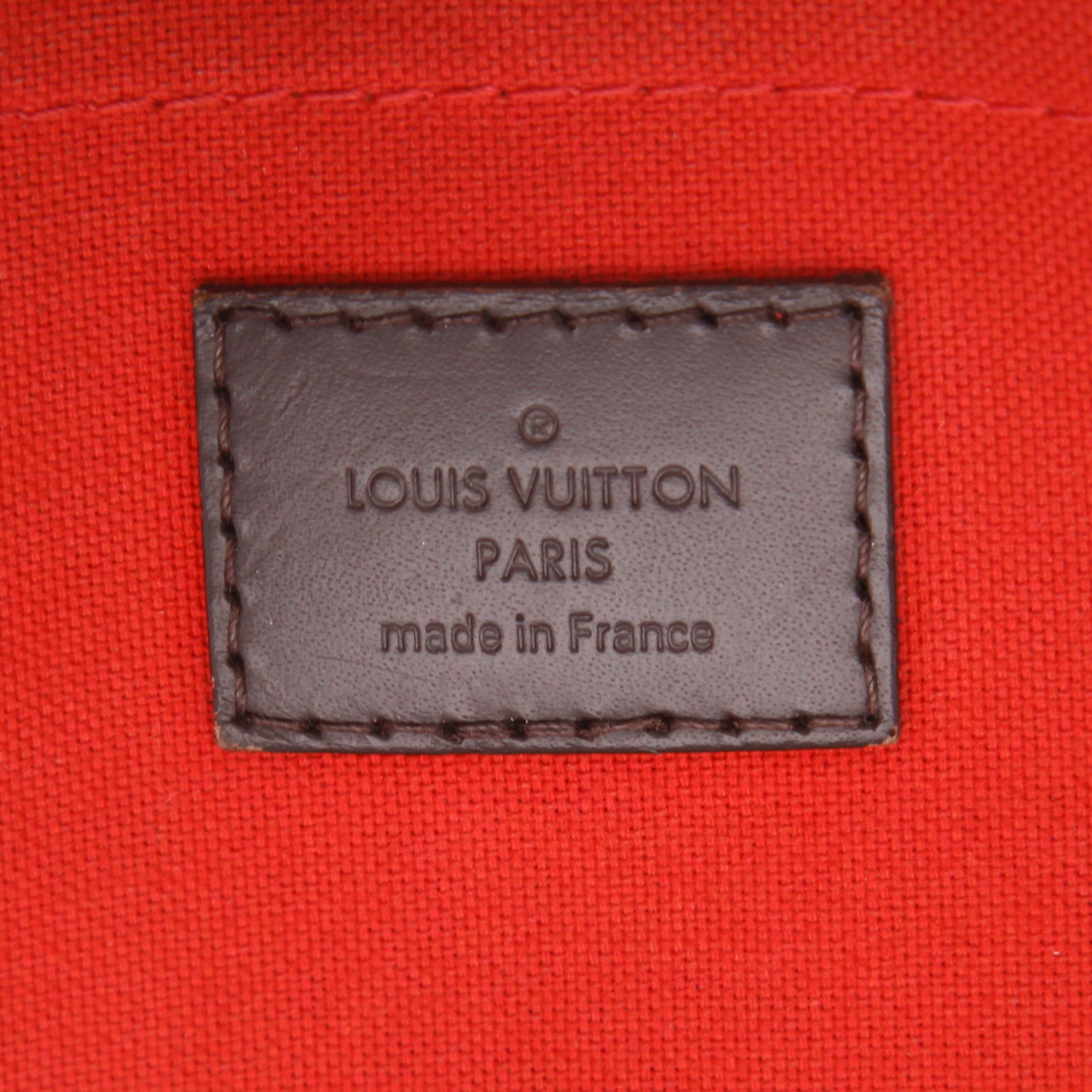 Louis Vuitton  Duomo shoulder bag  in ebene damier canvas  and brown leather - Detail D2