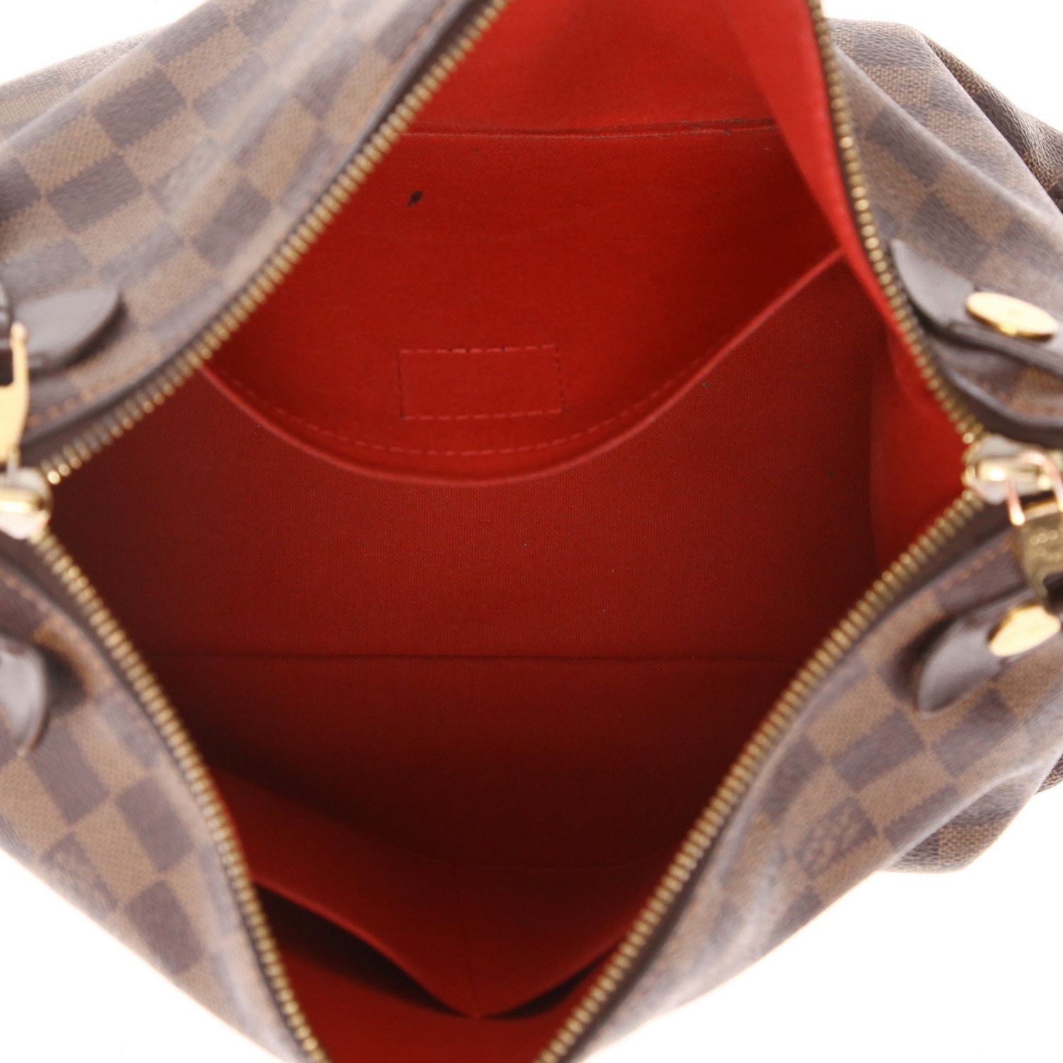 Borsa a tracolla Louis Vuitton  Duomo in tela a scacchi ebana e pelle marrone - Detail D3