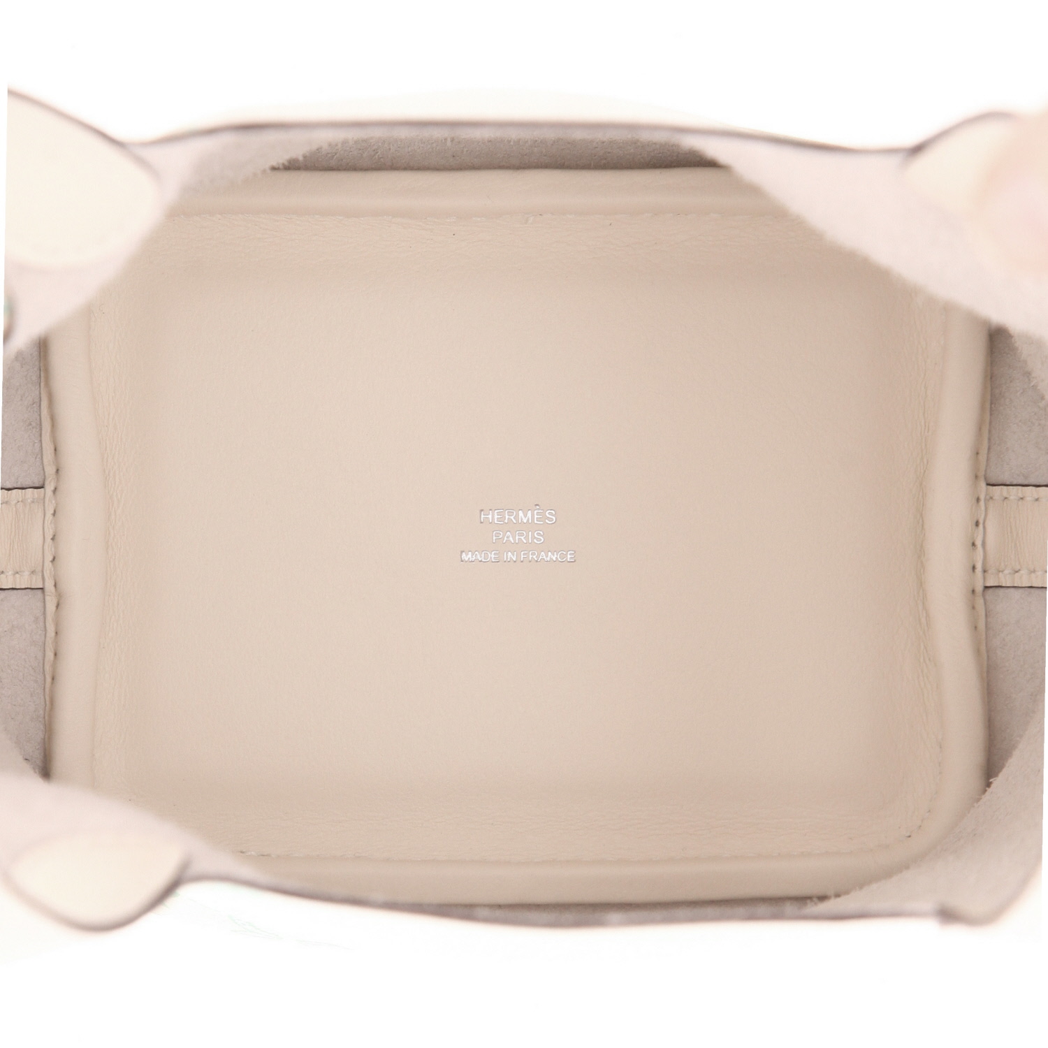 Bolso de mano Hermès  Picotin Micro Lucky Daisy en cuero swift Nata y verde - Detail D3