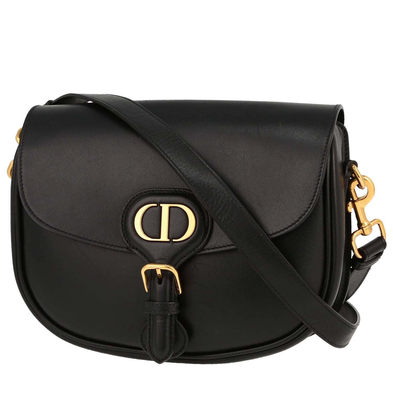 Borsa a tracolla Dior  Bobby modello medio  in pelle nera
