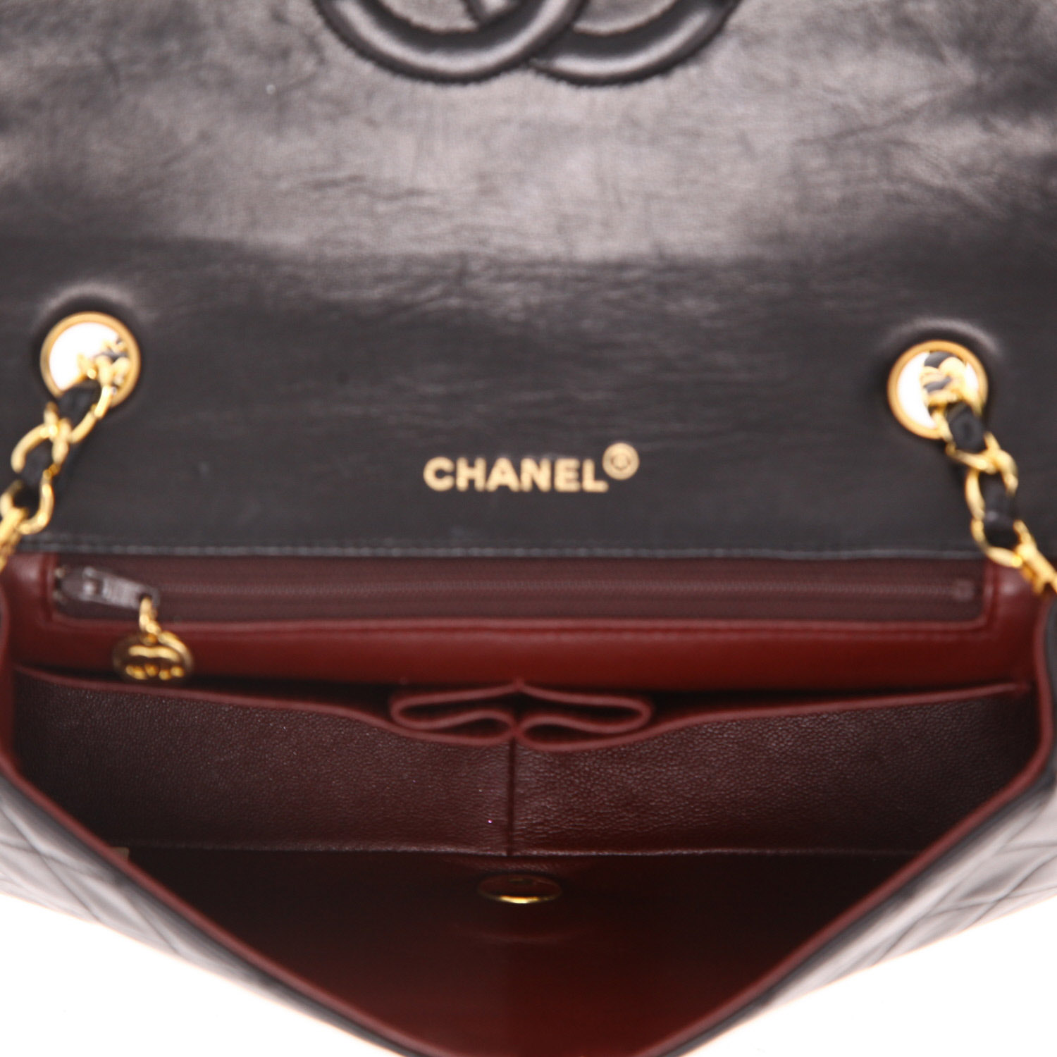 Bolso bandolera Chanel  Mademoiselle en cuero acolchado negro - Detail D3