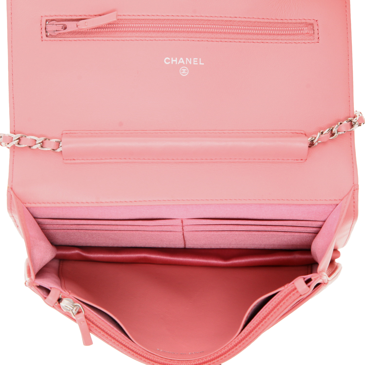 Borsa a tracolla Chanel  Wallet on Chain in pelle trapuntata rosa - Detail D3