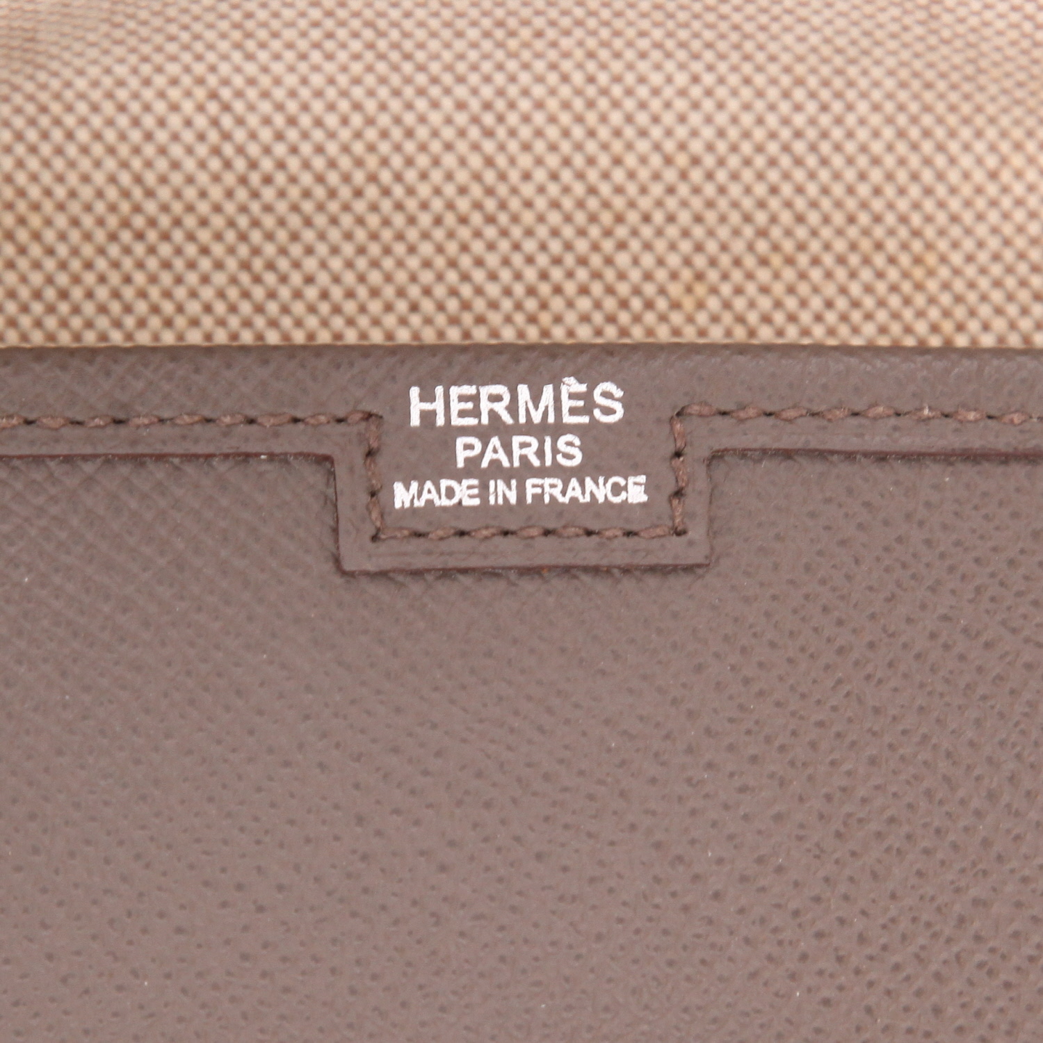 Pochette Hermès  Jige in pelle Epsom grigia stagna - Detail D2