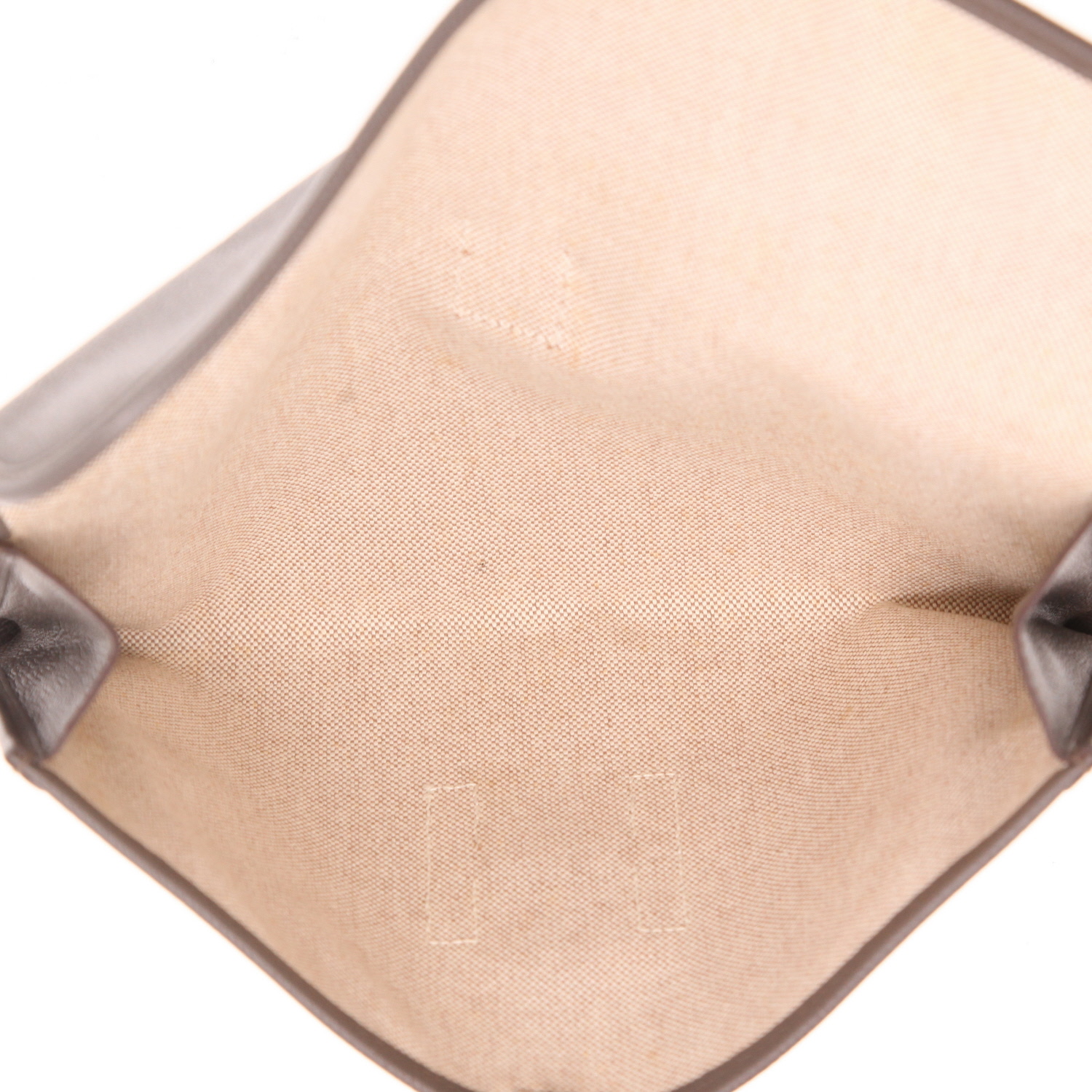 Hermès  Jige pouch  in grey epsom leather - Detail D3