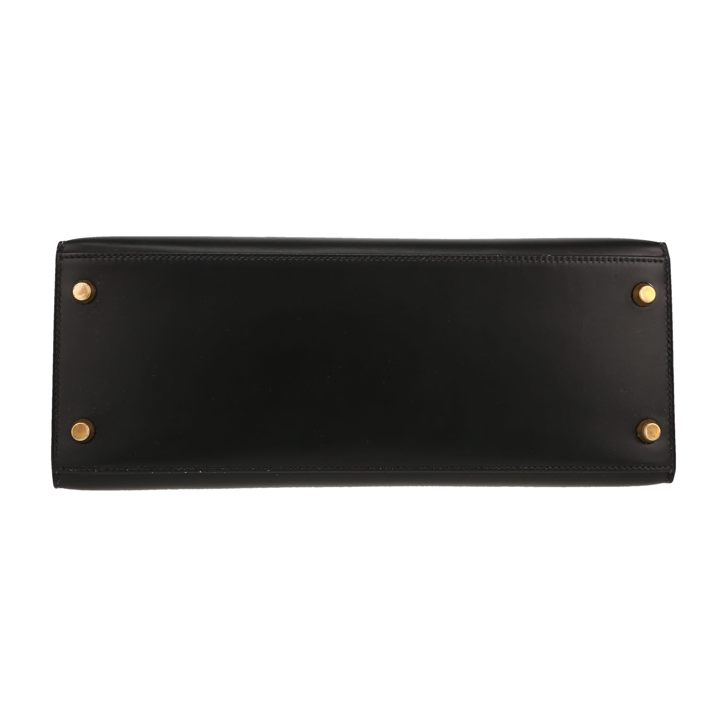 Bolso de mano Hermès  Kelly 28 cm en cuero box negro - Detail D1