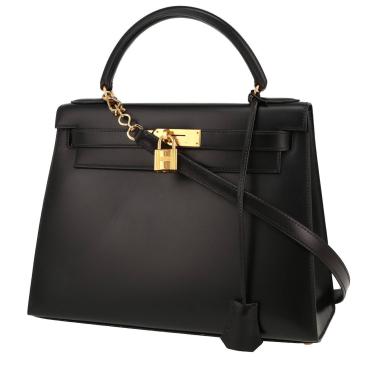 Sac à main Hermès  Kelly 28 cm en cuir box noir