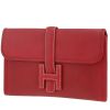 Pochette Hermès  Jige petit modèle  en cuir Courchevel rouge - 00pp thumbnail