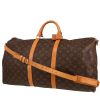 Bolsa de viaje Louis Vuitton  Keepall 55 en lona Monogram marrón y cuero natural - 00pp thumbnail