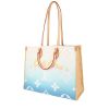 Louis Vuitton   shopping bag  in blue, white and beige monogram canvas  and beige raphia - 00pp thumbnail