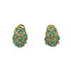 Vintage   1970's earrings in yellow gold and turquoise - 360 thumbnail