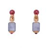 Paire de boucles d'oreilles Bulgari Musa en or rose, calcédoine et tourmalines en diamants - 360 thumbnail