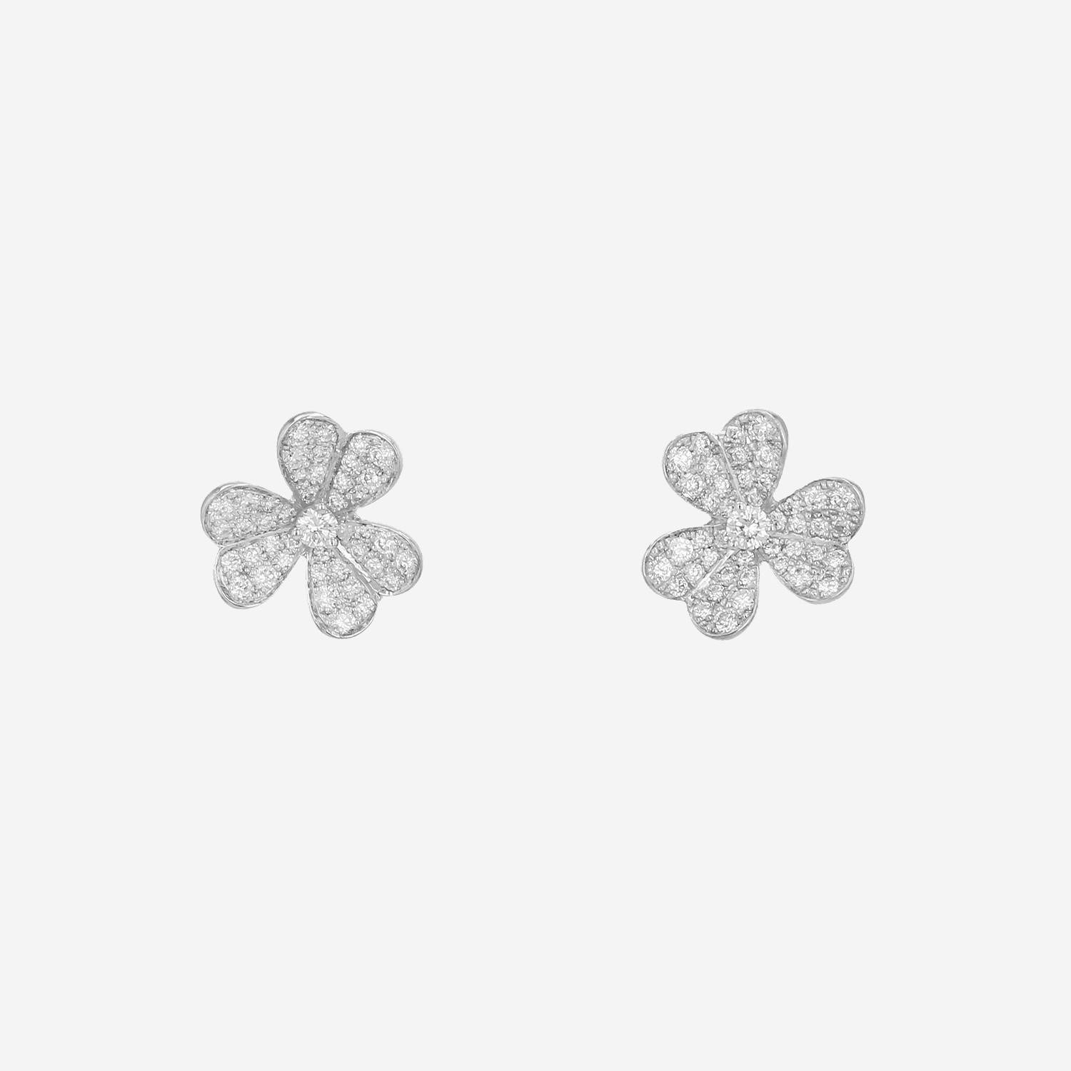 Van Cleef 
Arpels Frivole small model earrings in white gold and diamonds