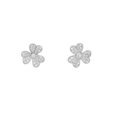 Pendientes Van Cleef 
Arpels Frivole modelo pequeño de oro blanco y diamantes