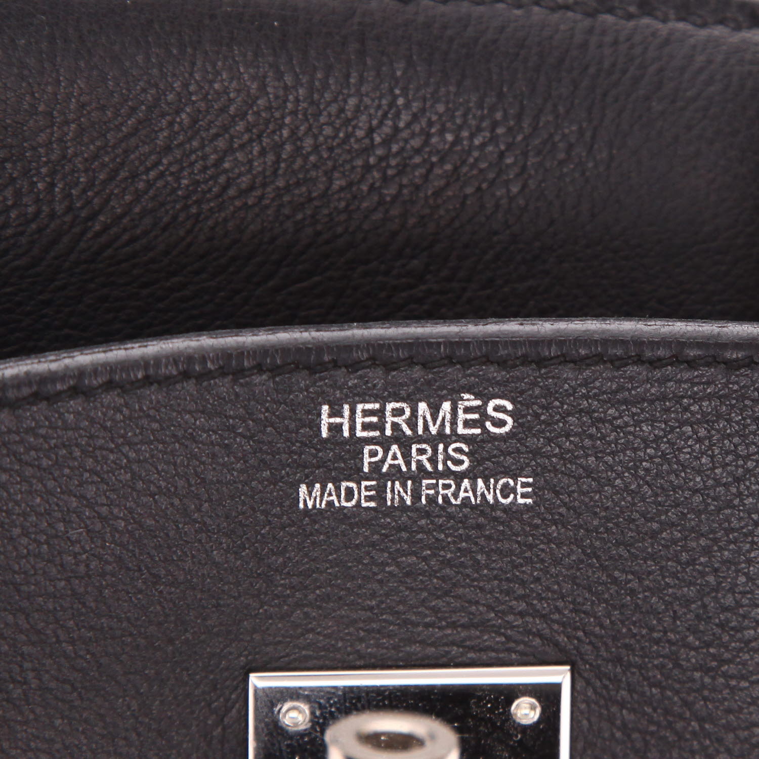 Hermès  Birkin 35 cm handbag  in black Evergrain leather - Detail D2