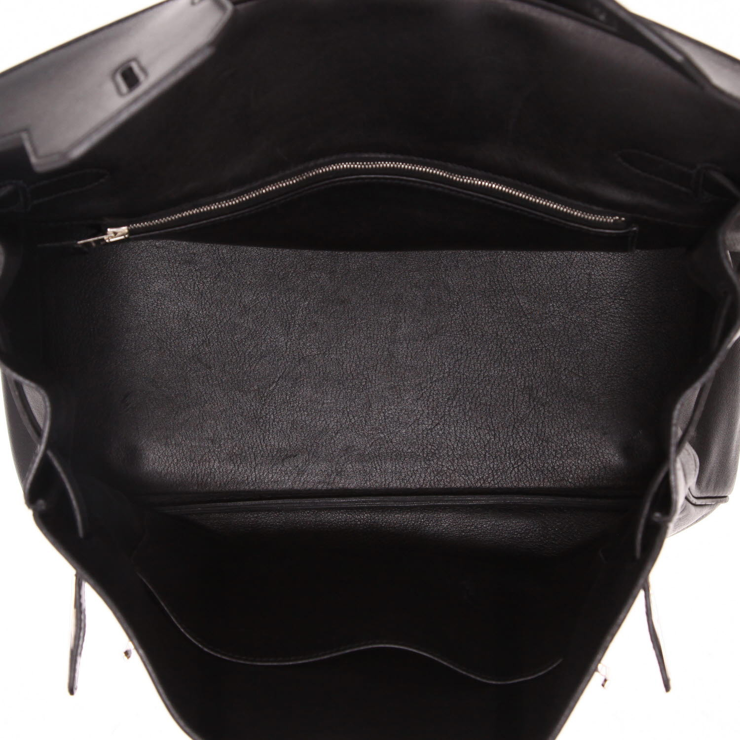 Borsa Hermès  Birkin 35 cm in pelle Evergrain nera - Detail D3