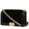 Chanel  Boy shoulder bag  in black furr and leather - 00pp thumbnail