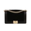 Chanel  Boy shoulder bag  in black furr and leather - 360 thumbnail