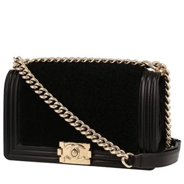 Bolso bandolera Chanel  Boy en cuero y piel negro