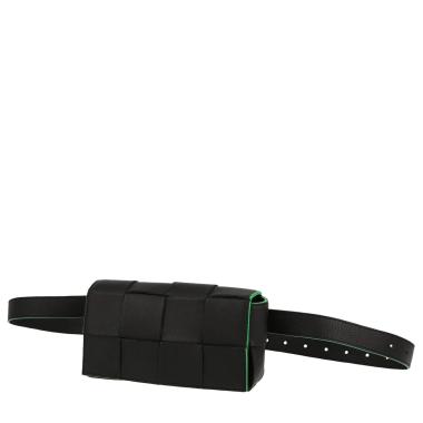 Pochette-ceinture Bottega Veneta  Cassette en cuir intrecciato noir