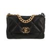 Bolso bandolera Chanel  19 en cuero acolchado negro - 360 thumbnail