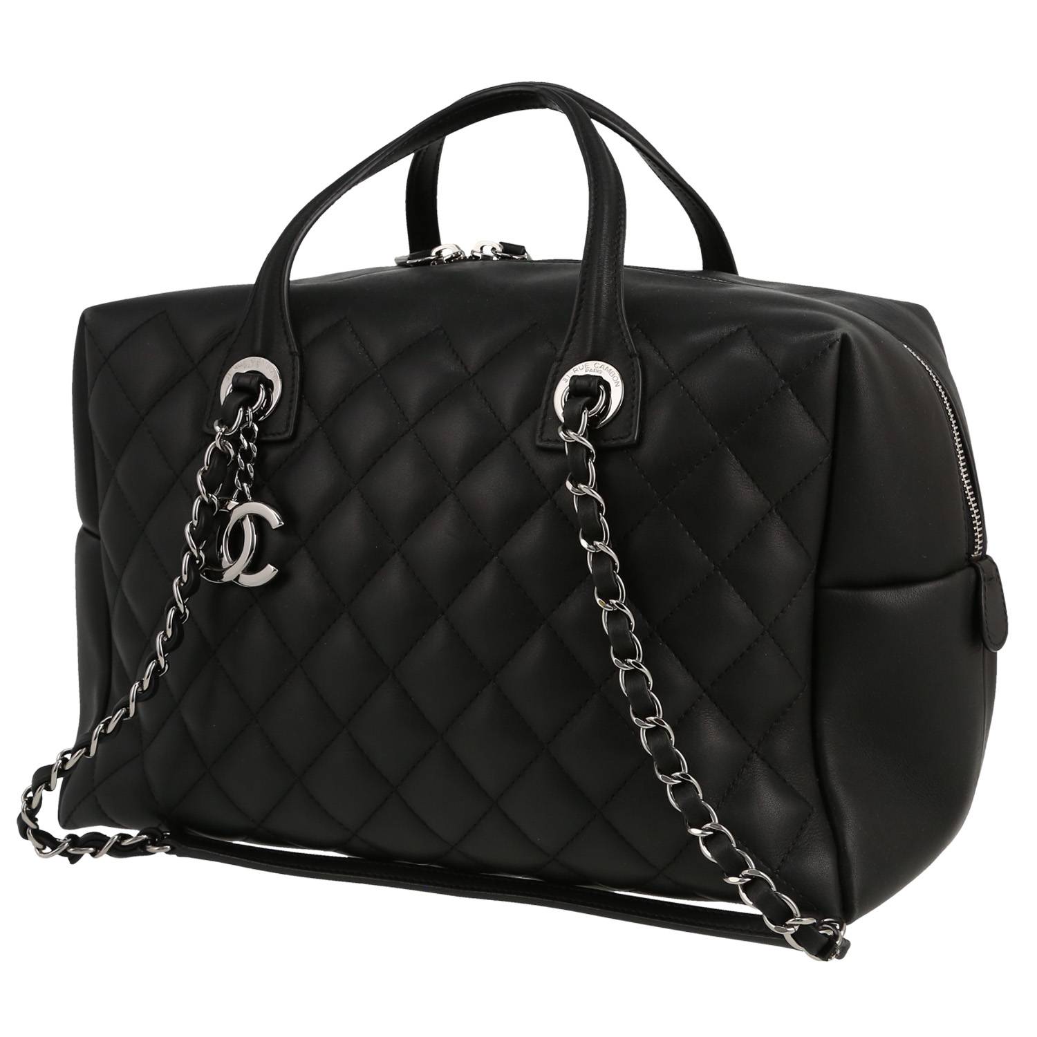 Cambon Handbag In Black Quilted Leather