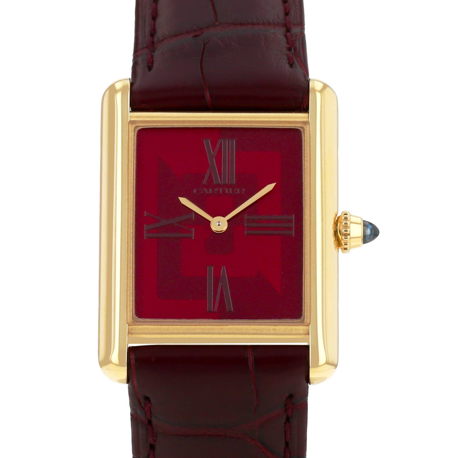 TAPORT Orologio Quadrato In Pelle Rossa - Stile Rock And Roll, Cinturino In Vera Pelle, Regalo Uomo Donna