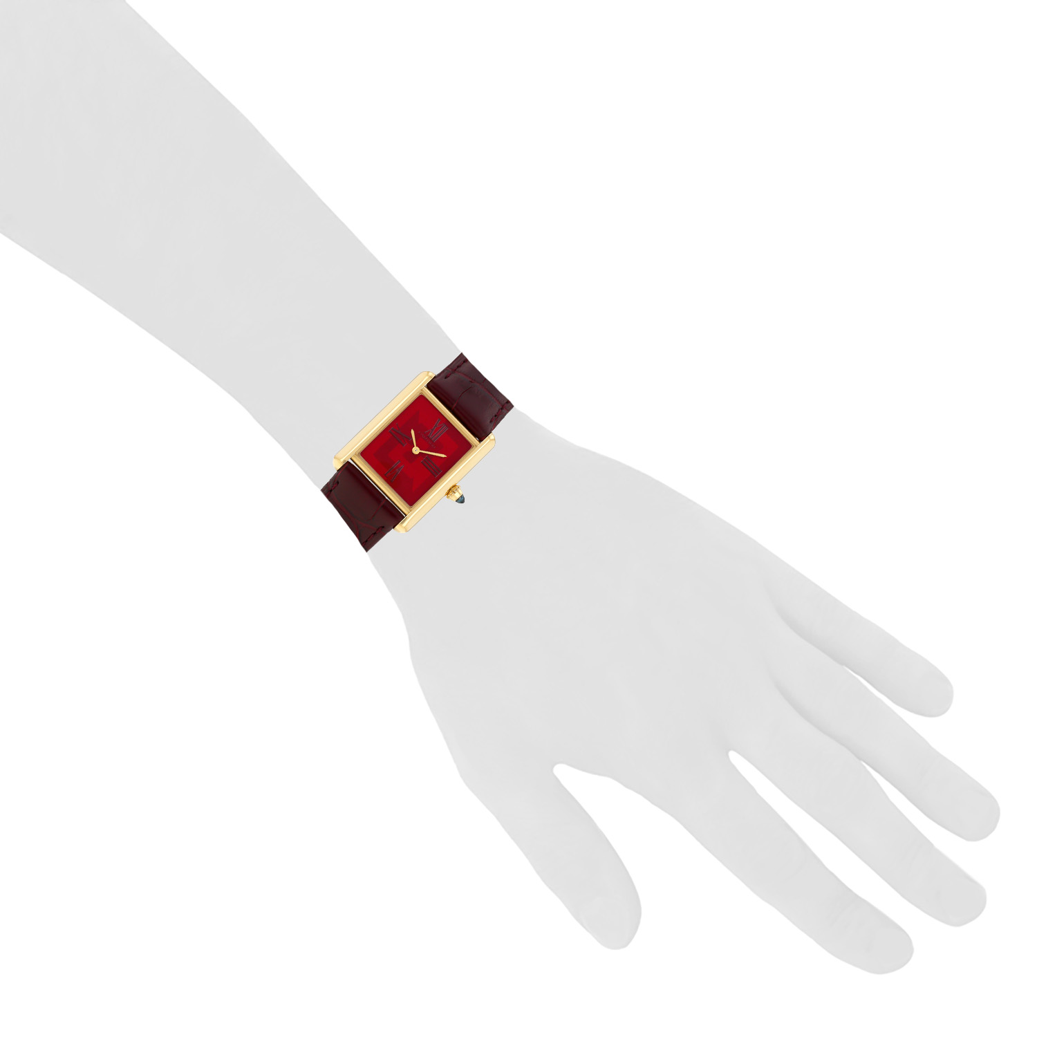 Montre Cartier Tank Louis Cartier en or jaune Ref: Cartier - 4369  Vers 2022 - Detail D1