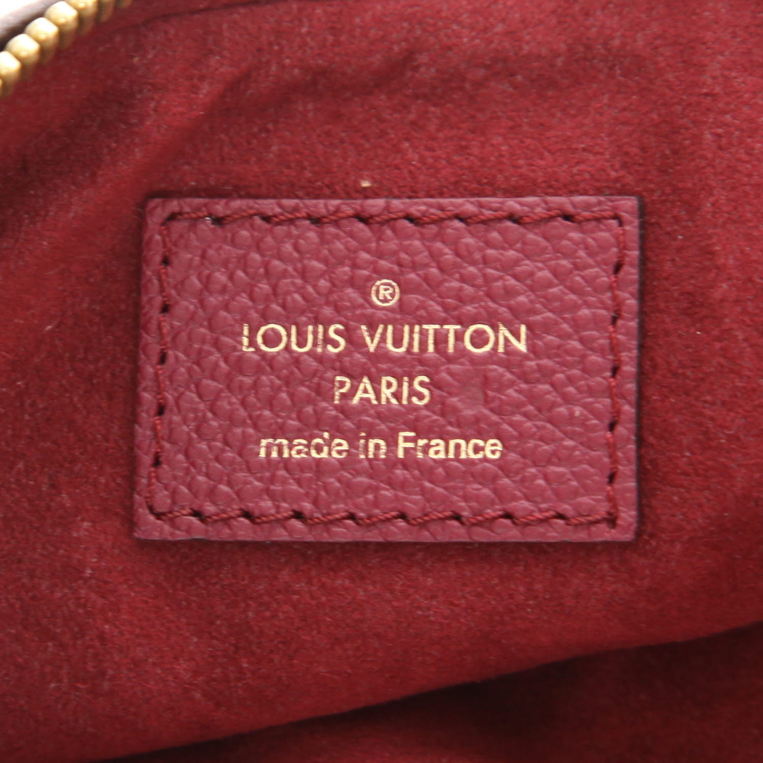 Sac bandoulière Louis Vuitton   en toile monogram et cuir bordeaux - Detail D2