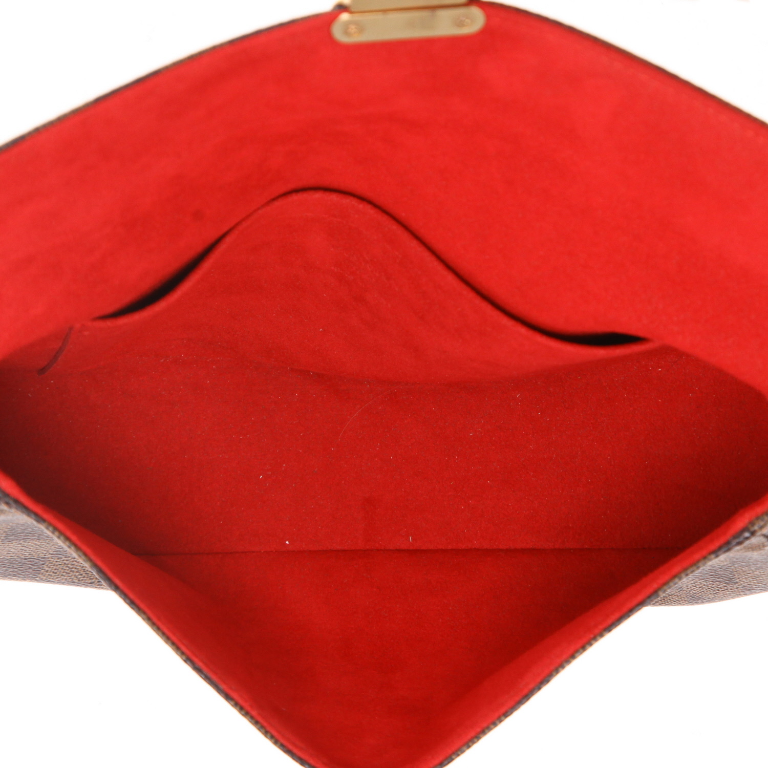 Bolso de mano Louis Vuitton  Ravello en lona a cuadros ébano y cuero esmaltado marrón - Detail D3