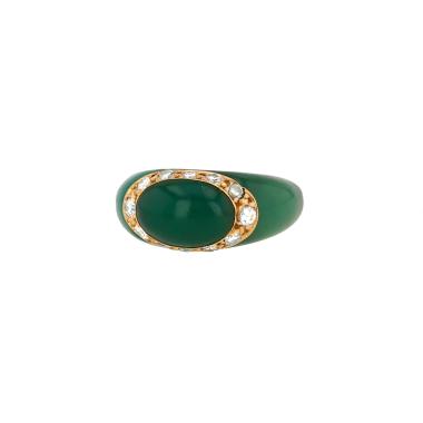 Bague Van Cleef & Arpels Fidji en or jaune, chrysoprase et diamants