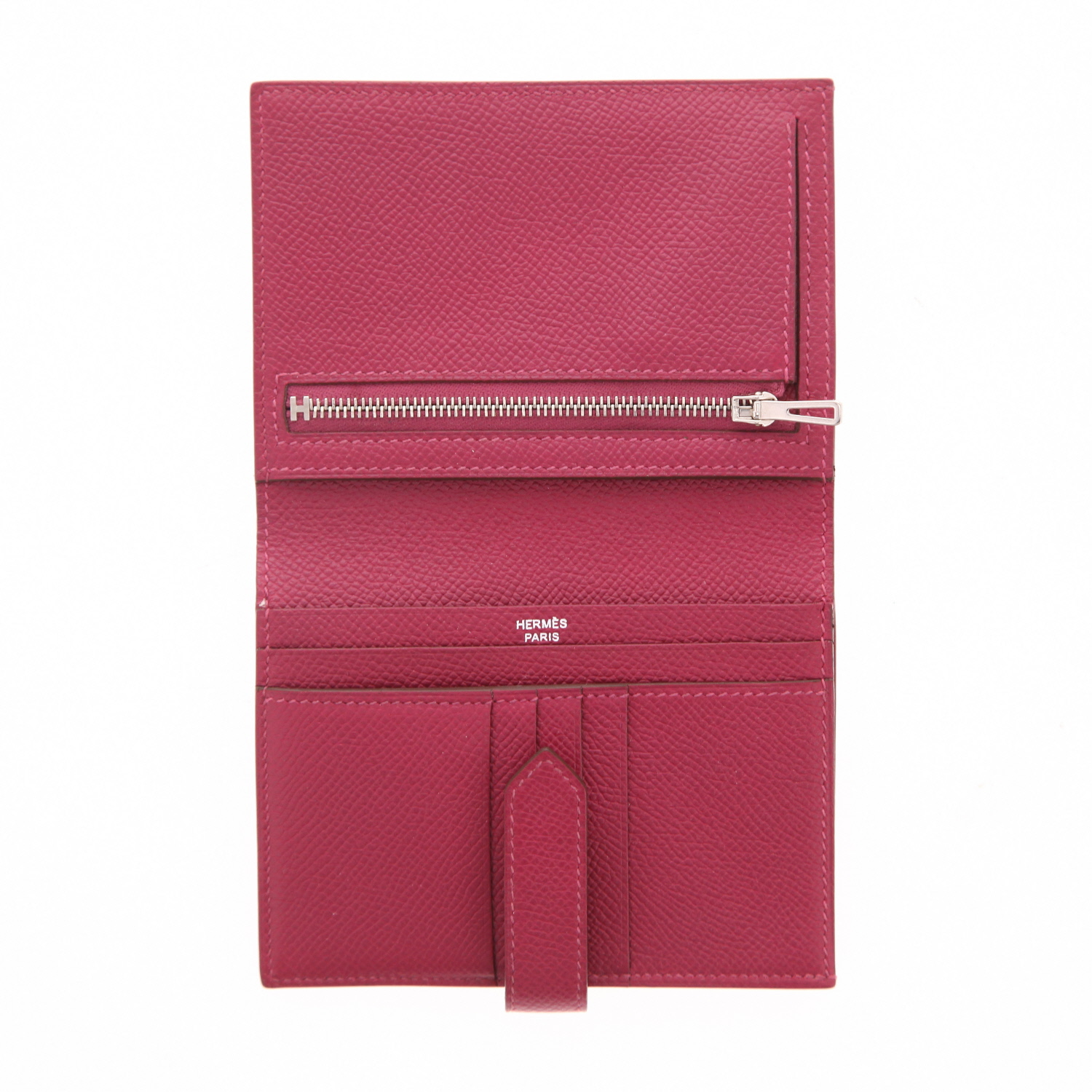 Hermès  Portefeuille wallet  in fuchsia epsom leather - Detail D2