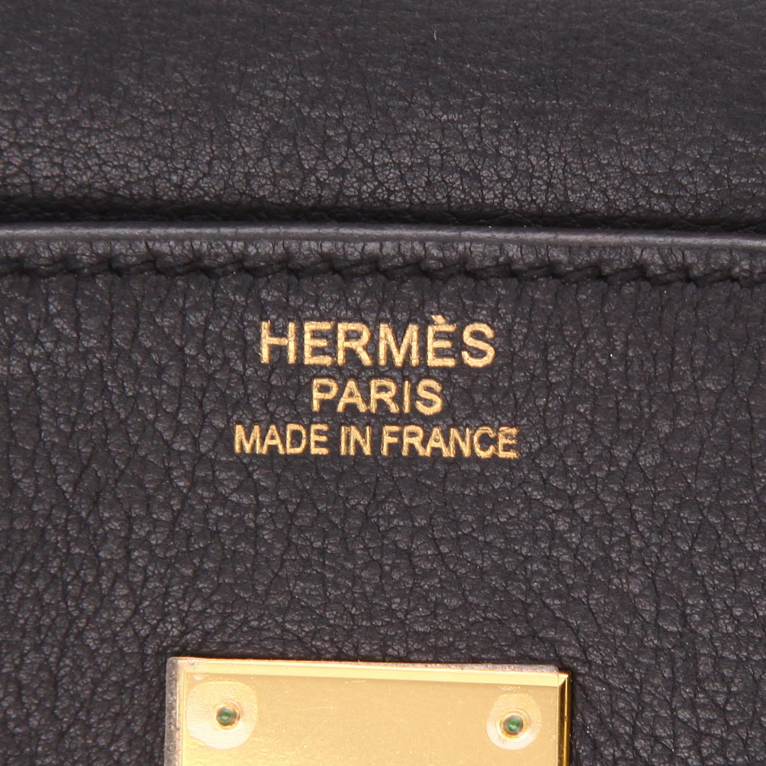Hermès  Birkin 35 cm handbag  in black Evergrain leather - Detail D2