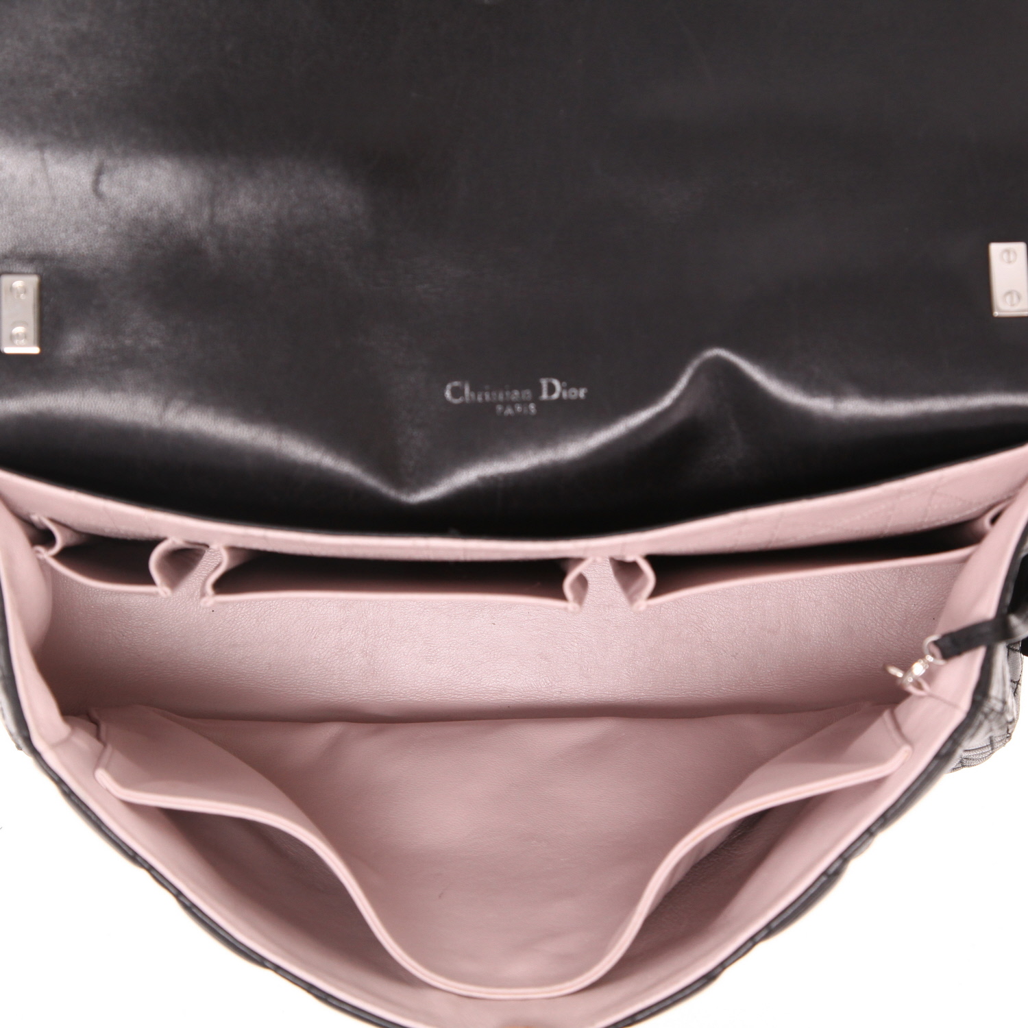 Dior  Miss Dior Promenade handbag  in black leather cannage - Detail D3