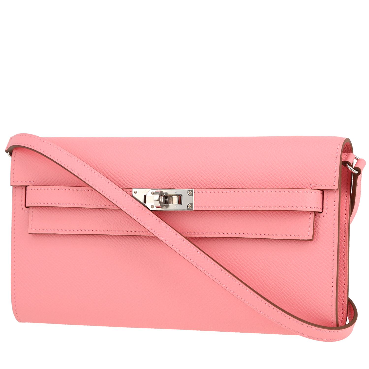 Kelly To Go Handbag/Clutch In Rose Confetti Epsom Leather