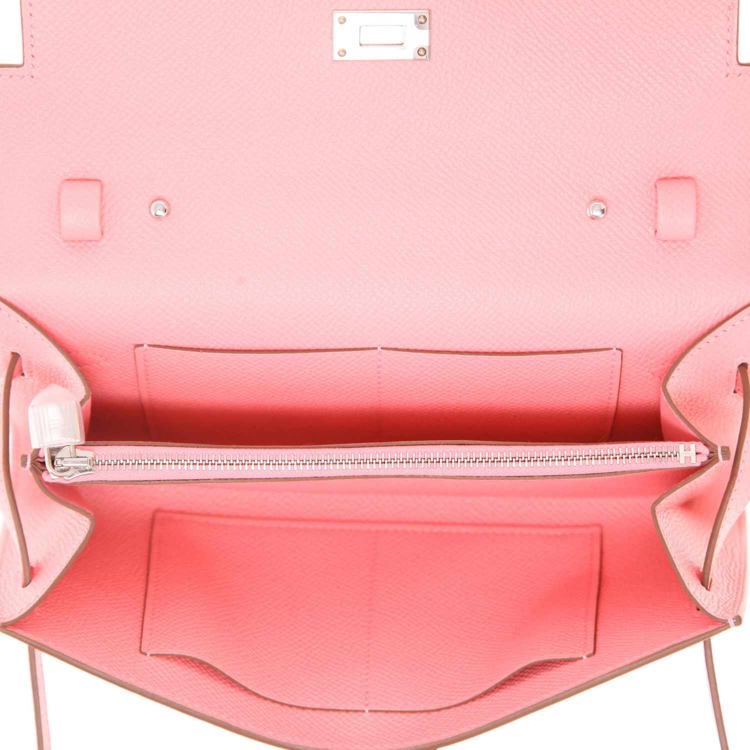 Hermès  Kelly To Go handbag/clutch  in Rose Confetti epsom leather - Detail D3