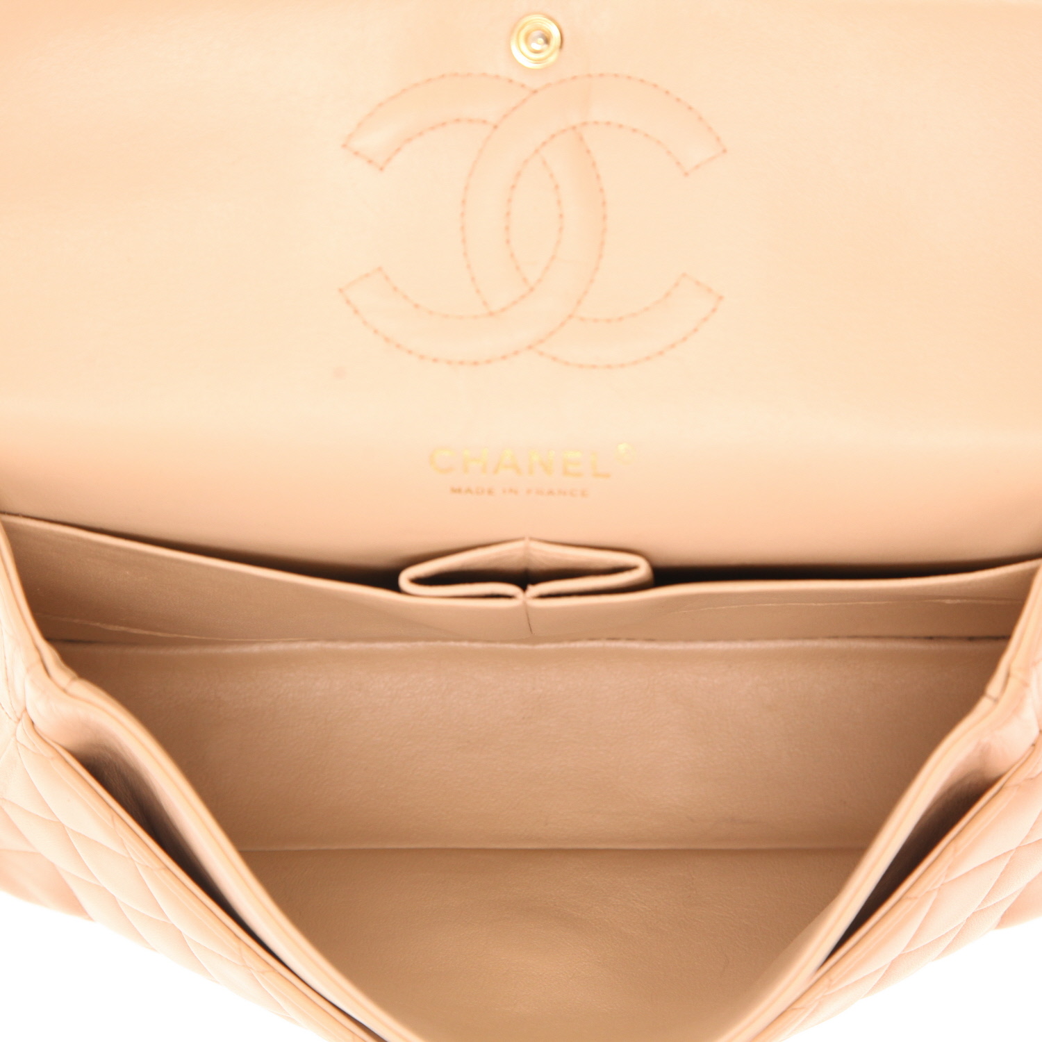 Borsa Chanel  Timeless Classic in pelle trapuntata beige - Detail D3