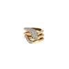 Vintage Snake ring in 14 carats yellow and white gold,  diamonds and emerald - 360 thumbnail